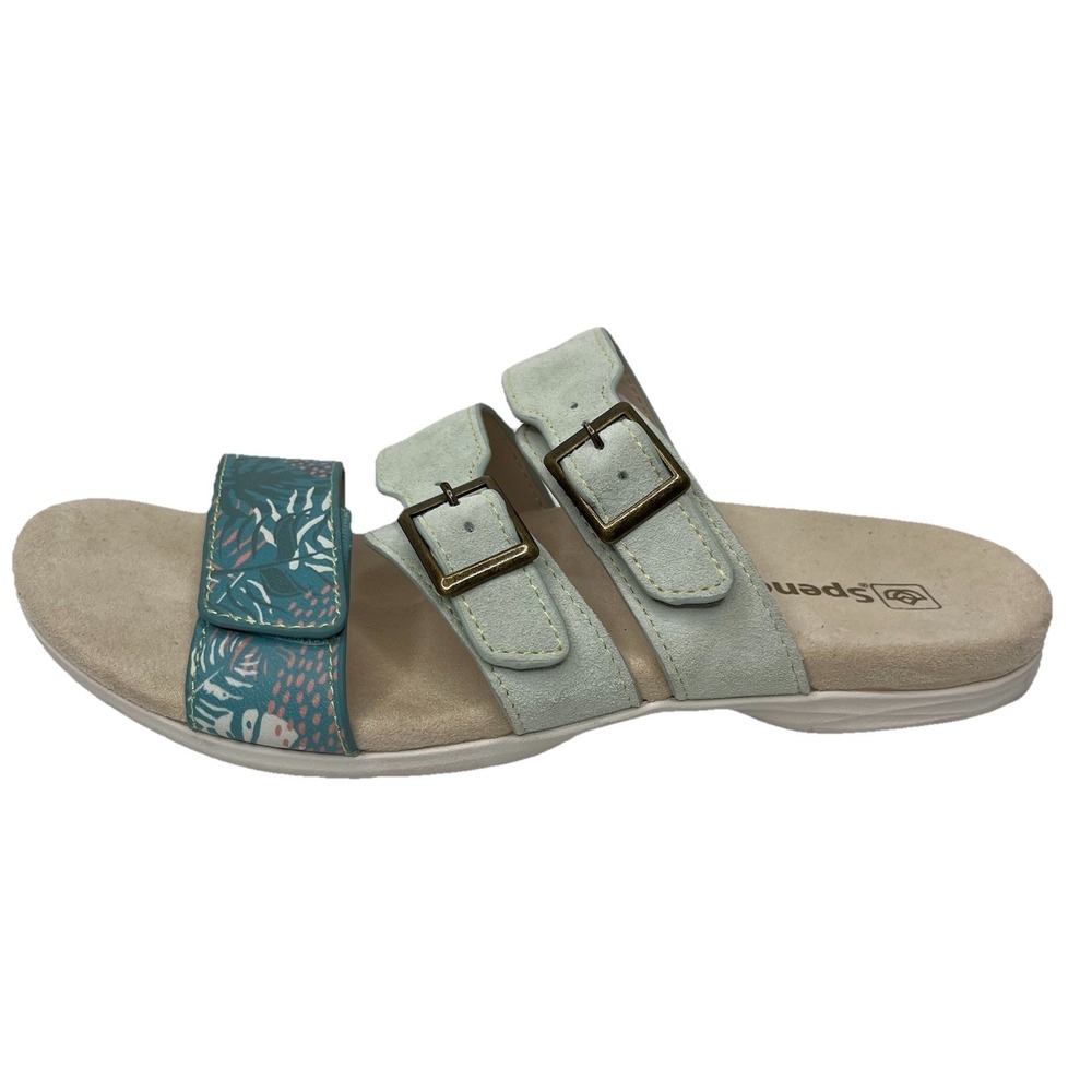 Revitalign Sandals Women's US 8 Aqua Sea Leather Slip On Round Toe Slide Comfort